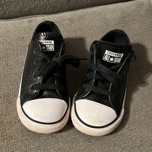 Black Leather Toddler Converse size 7